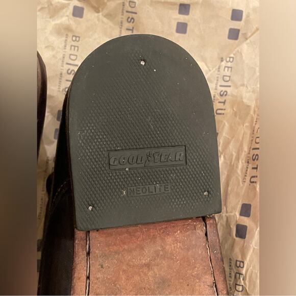 Bed|Stu Cobbler Series Distressed Brown Leather Classic Cap Toe Oxfords USA 10M